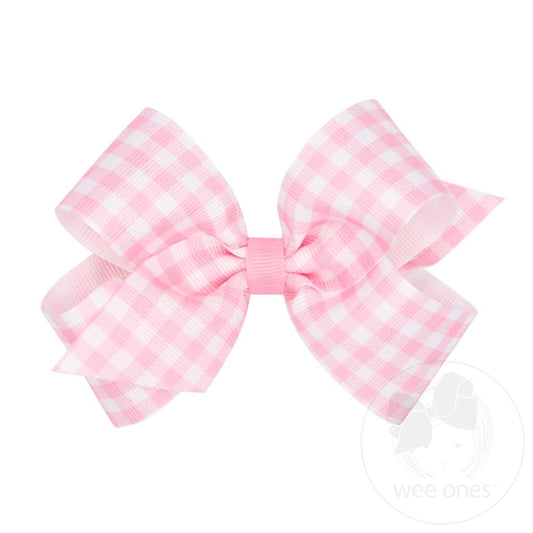 MED GINGHAM PRINT HAIR BOW