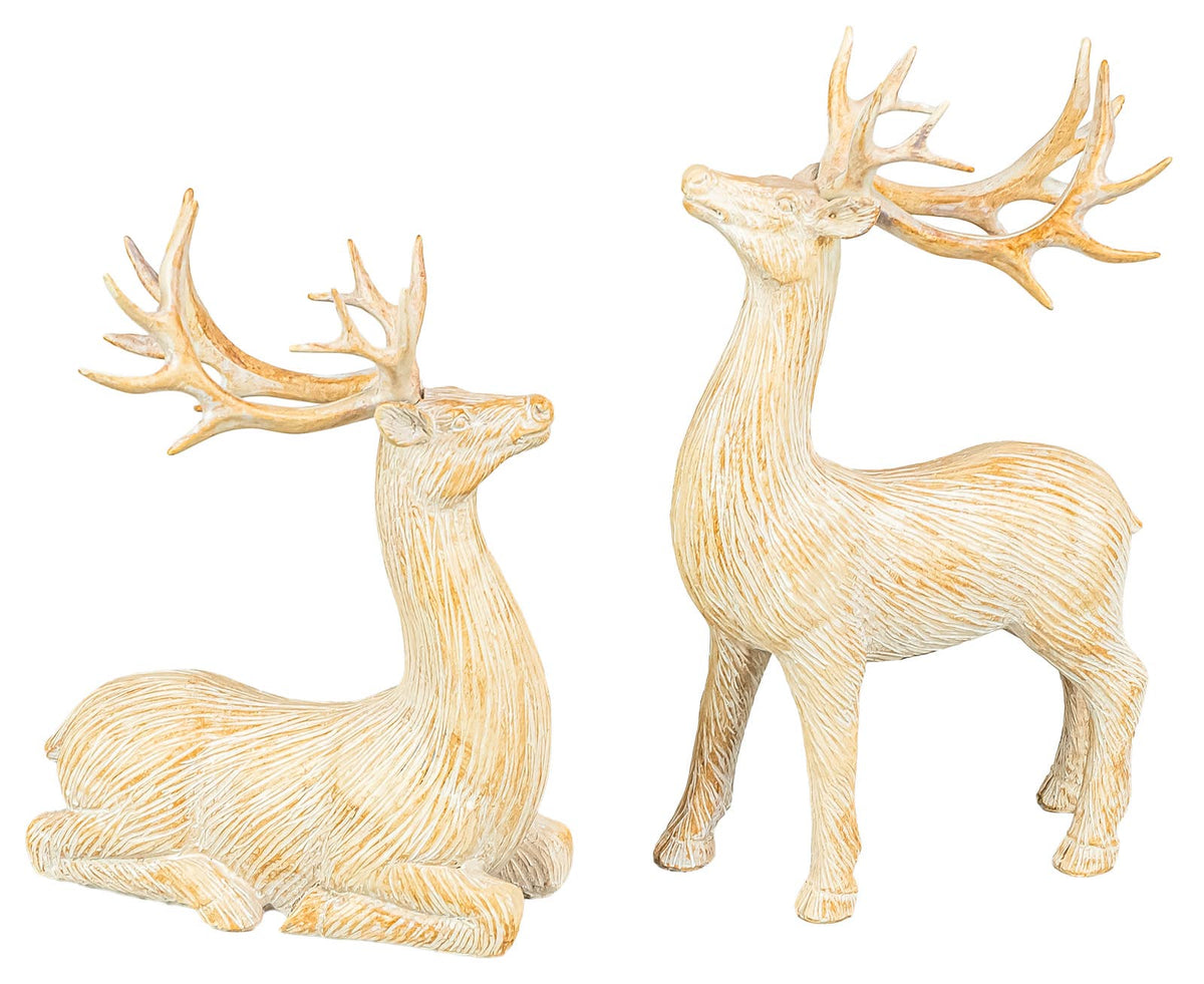 Simple Ecru Christmas Reindeer Figurine