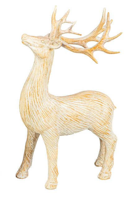 Simple Ecru Christmas Reindeer Figurine