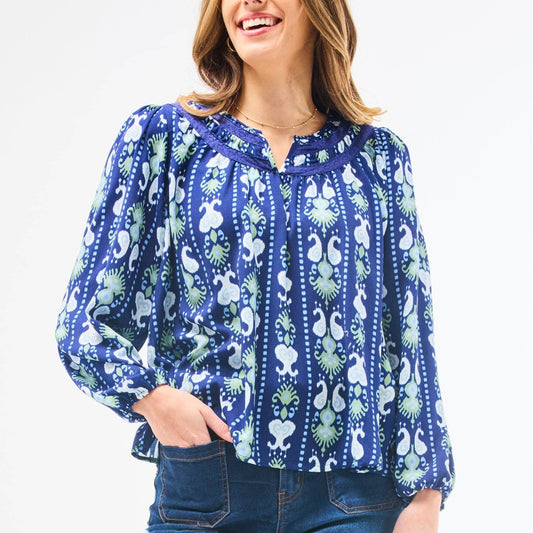 Top Janelle Ikat Stripe - Navy