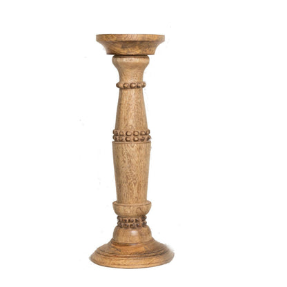 Natural Beaded Candle Stick | Small