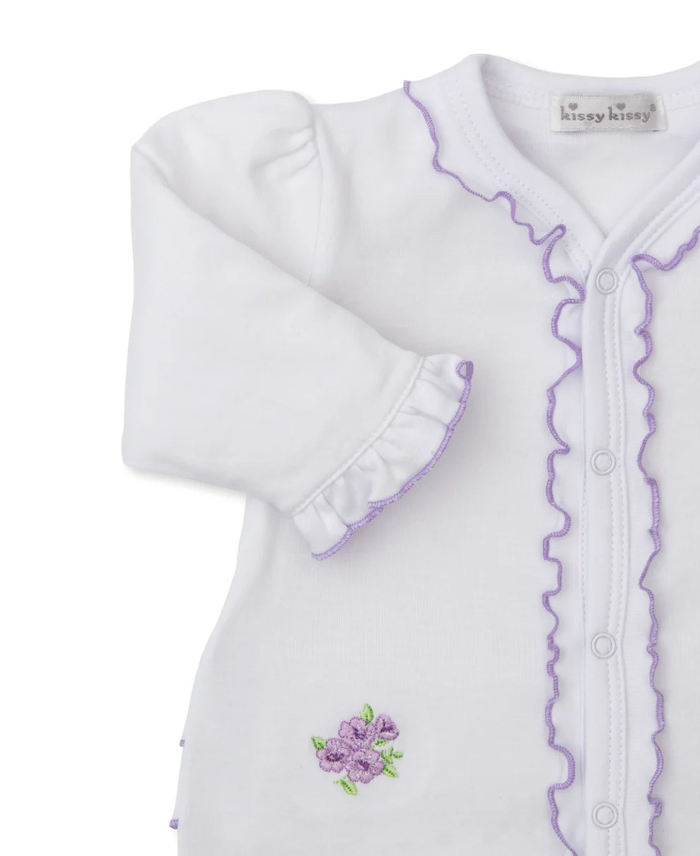 Lilac Roses Footie W/ Hat Set