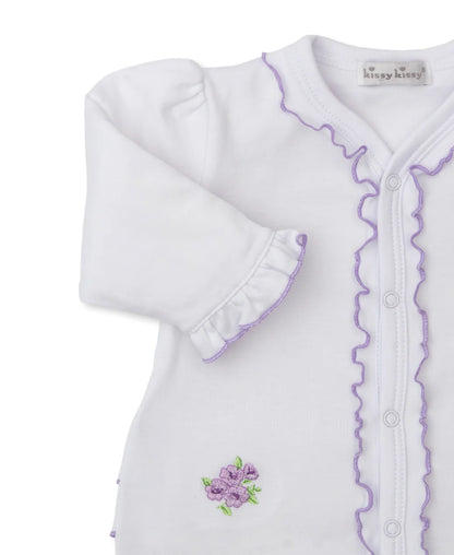 Lilac Roses Footie W/ Hat Set