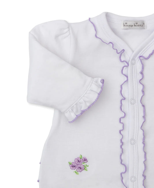 Lilac Roses Footie W/ Hat Set