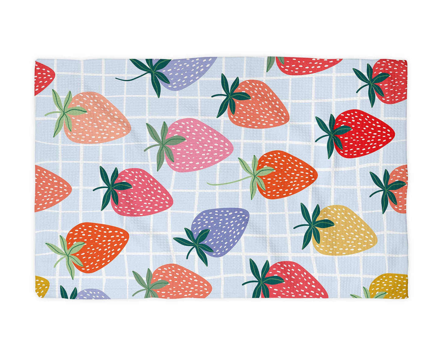 Berry Picking Strawberry Spring Summer Fruit Kitchen Towel