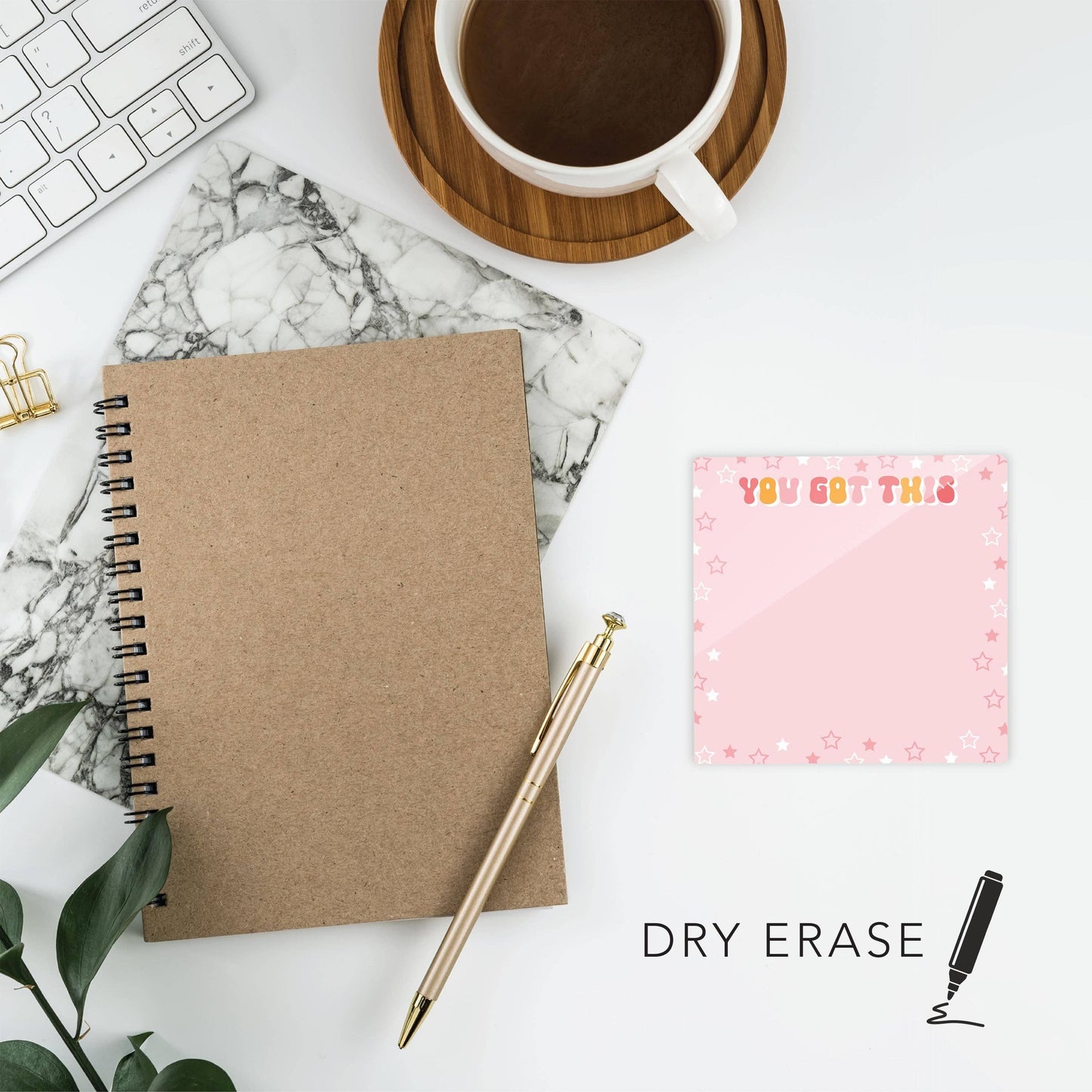 Dry Erase Glass Tile, Inspirational Gift, Desk Notes, Gifts