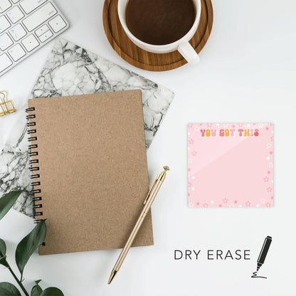 Dry Erase Glass Tile, Inspirational Gift, Desk Notes, Gifts