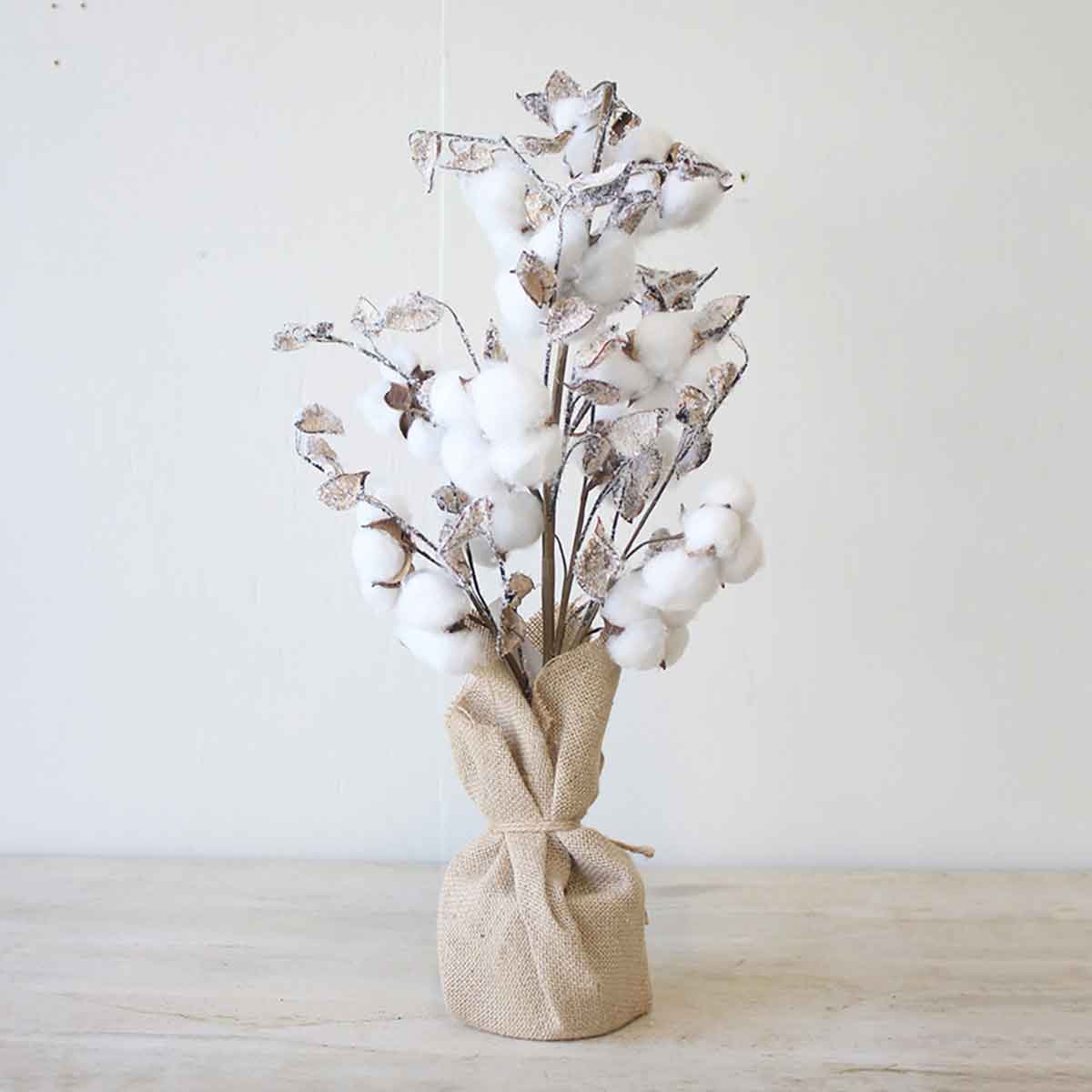 Iced Cotton Tree   Natural/White   25"