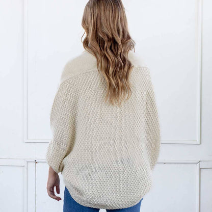 Caroline Open Knitted Cardigan   Cream   One Size