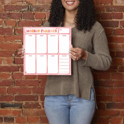 Happy Plans, Weekly Planner, Dry Erase Glass Marker Board