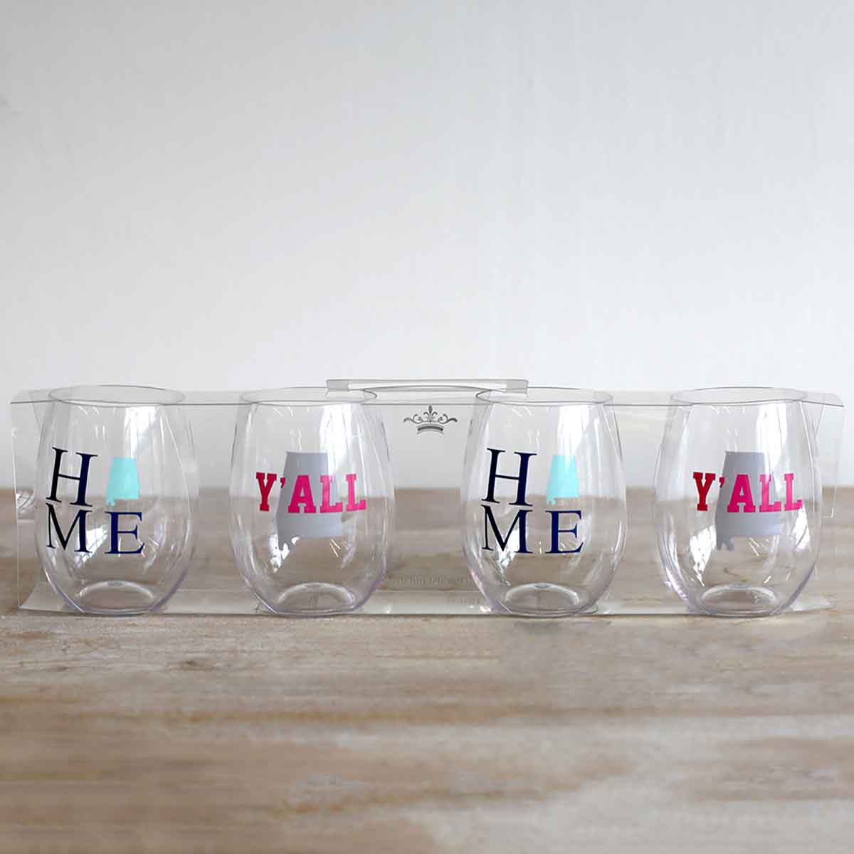 Alabama Y'all To Go Wine Glasses   Multi   15oz