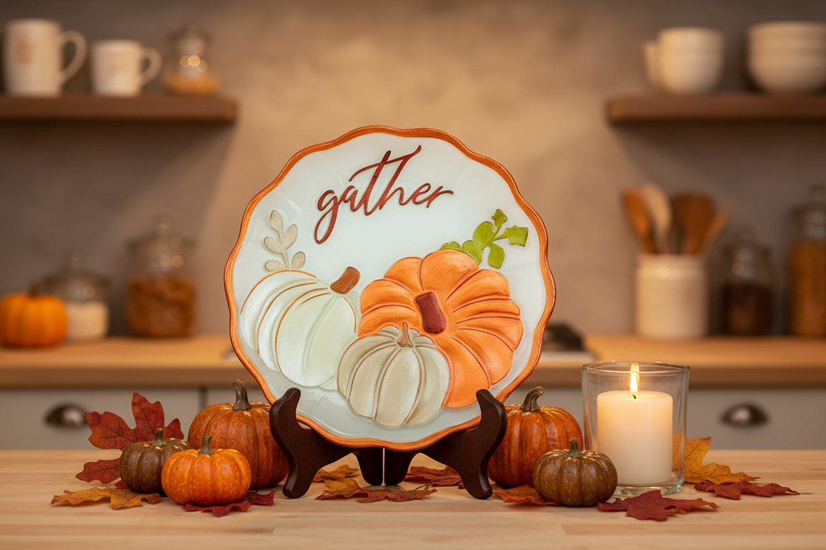 Glass Ruffle Gather Platter
