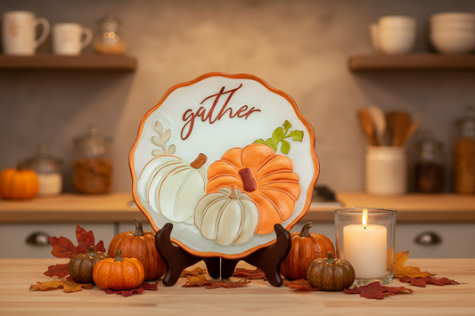 Glass Ruffle Gather Platter
