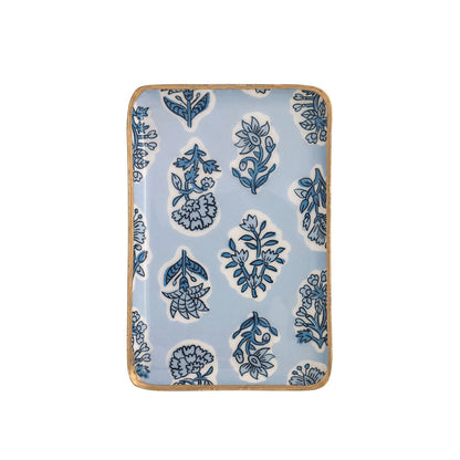 Block Print Blue Trinket Tray