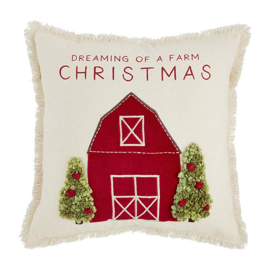 Barn Applique Farm Pillow