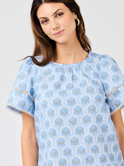 Tabby Top | Sunshower Flora Blue