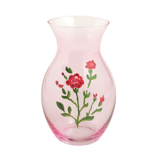 Red Glass Flower Small Vase