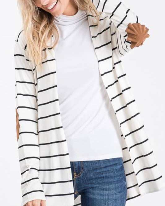 Plus Open Cardigan Black and White