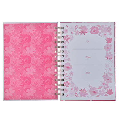 Journal Wirebound Fuchsia The Lord is With You Zeph. 3:17