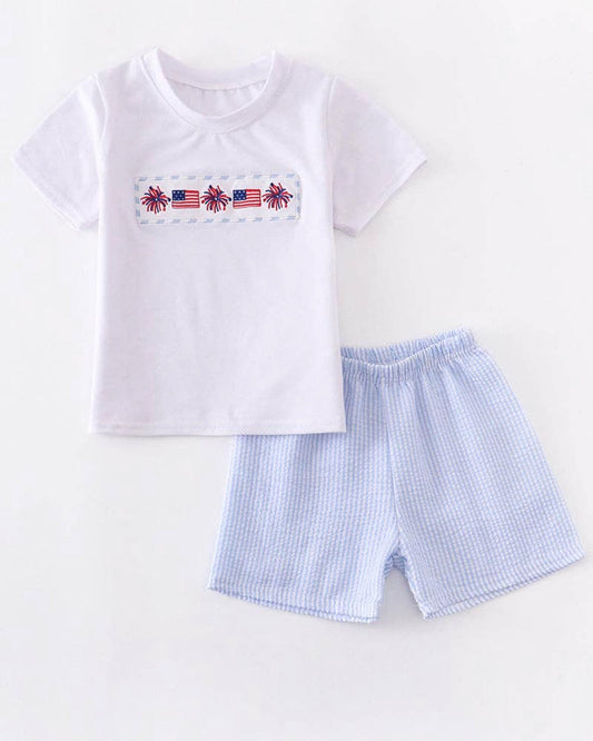 Smocked Fireworks Short Set