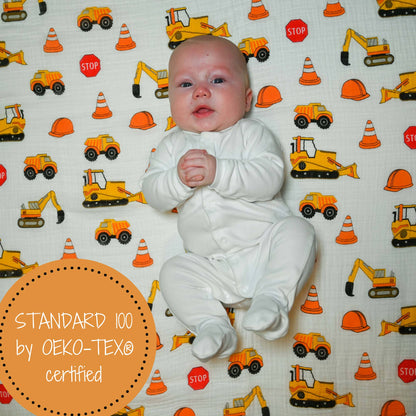 Under Construction Baby Muslin Swaddle Blanket