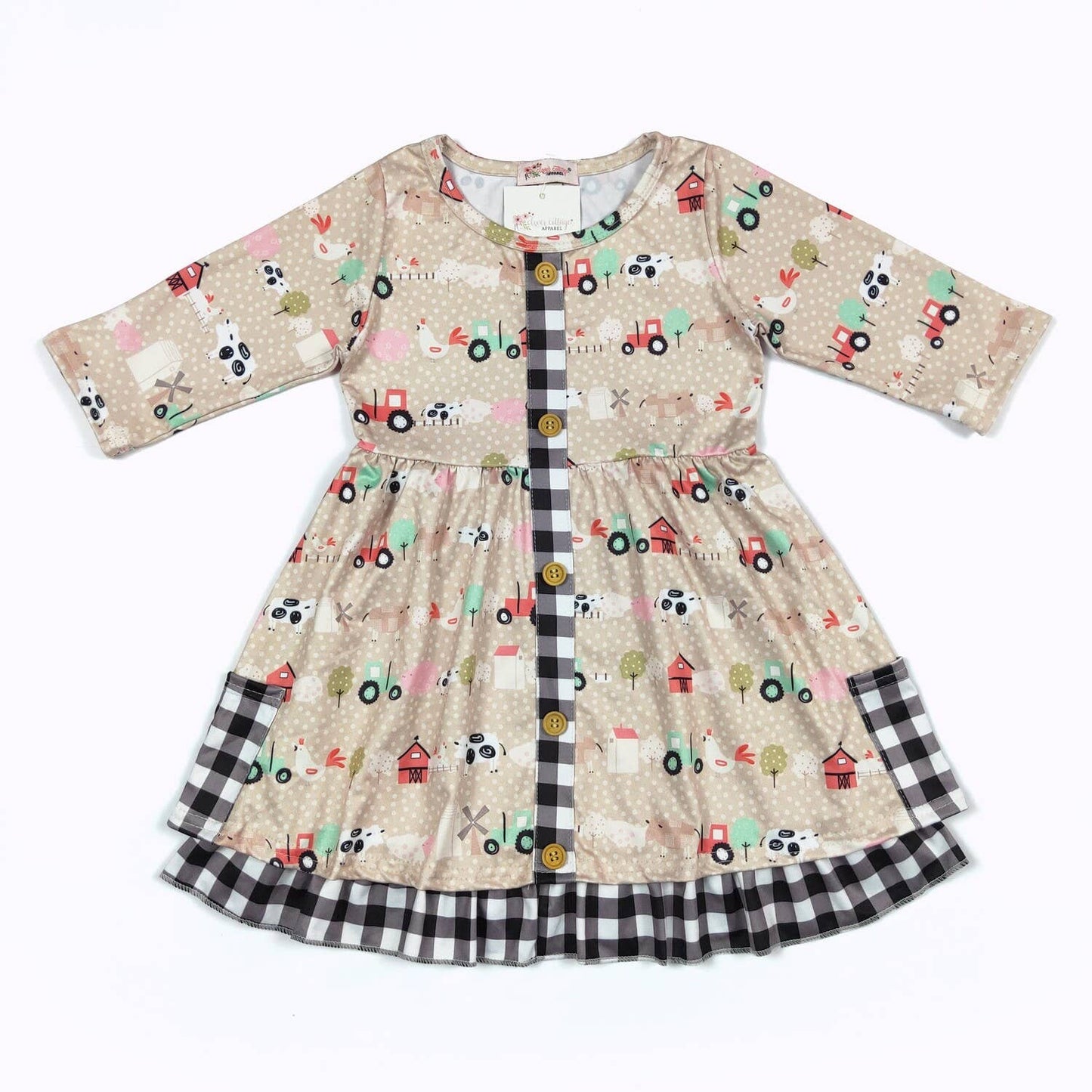 Farm Plaid Girls Dress