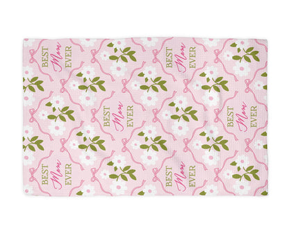 "Best Mom Ever" Mother's Day Gift Kitchen Towel Waffle