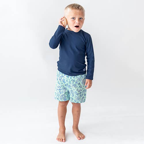 Boys Sea Glass Paisley Swim Trunks
