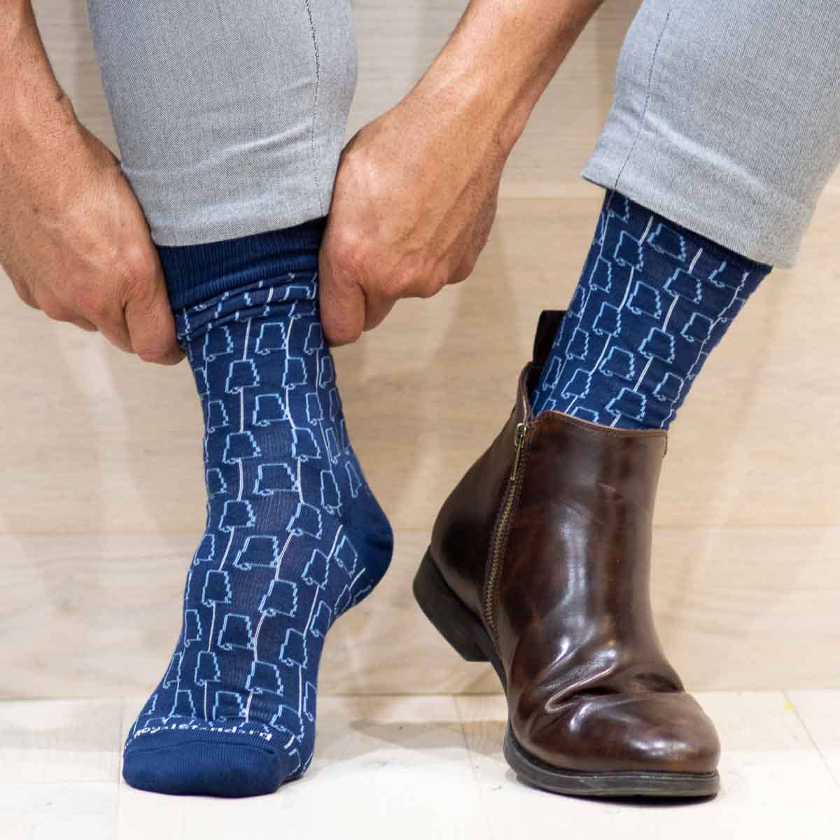 Men's Alabama Socks   Navy   One Size