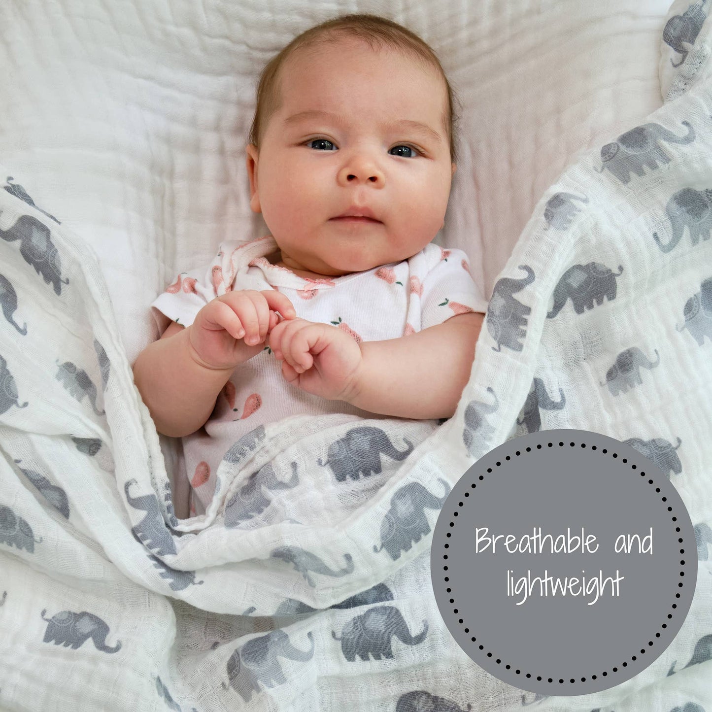 Elephantastic Baby Muslin Swaddle Blanket