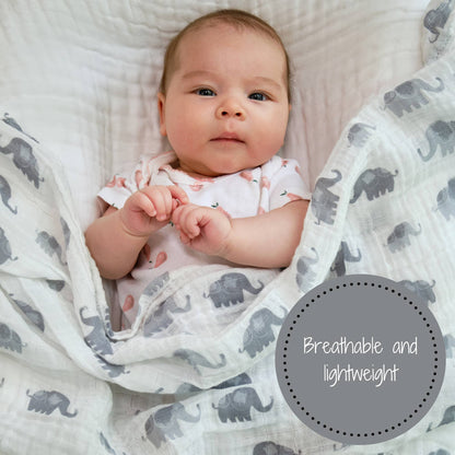 Elephantastic Baby Muslin Swaddle Blanket
