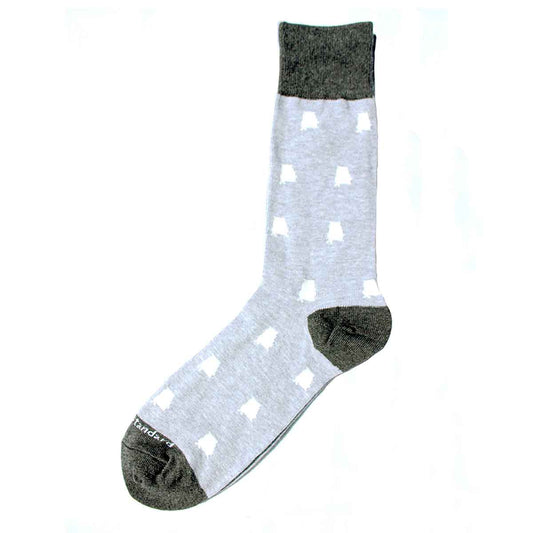 Men's Alabama Socks   Gray/White   One Size