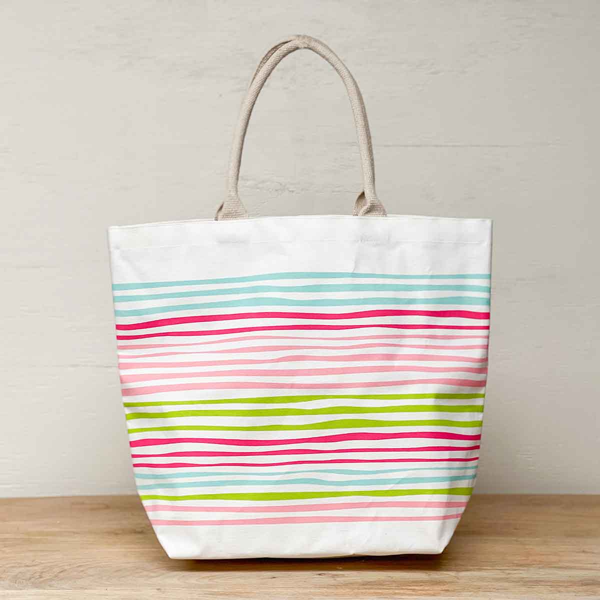 Barbados Stripe Coast Tote   White/Multi   20x17x6.5