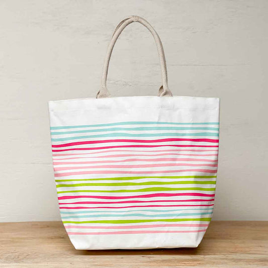 Barbados Stripe Coast Tote   White/Multi   20x17x6.5