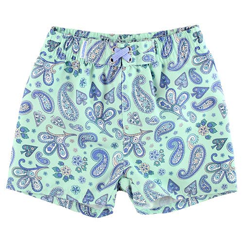 Boys Sea Glass Paisley Swim Trunks