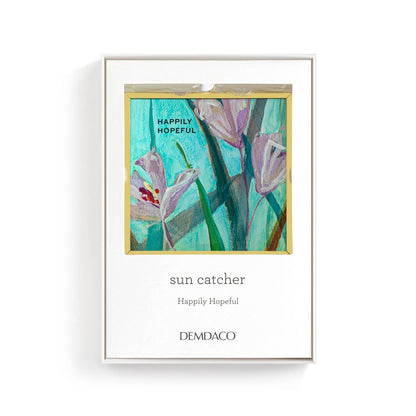 Happily Hopeful Floral Butterfly Suncatcher - 3x3in