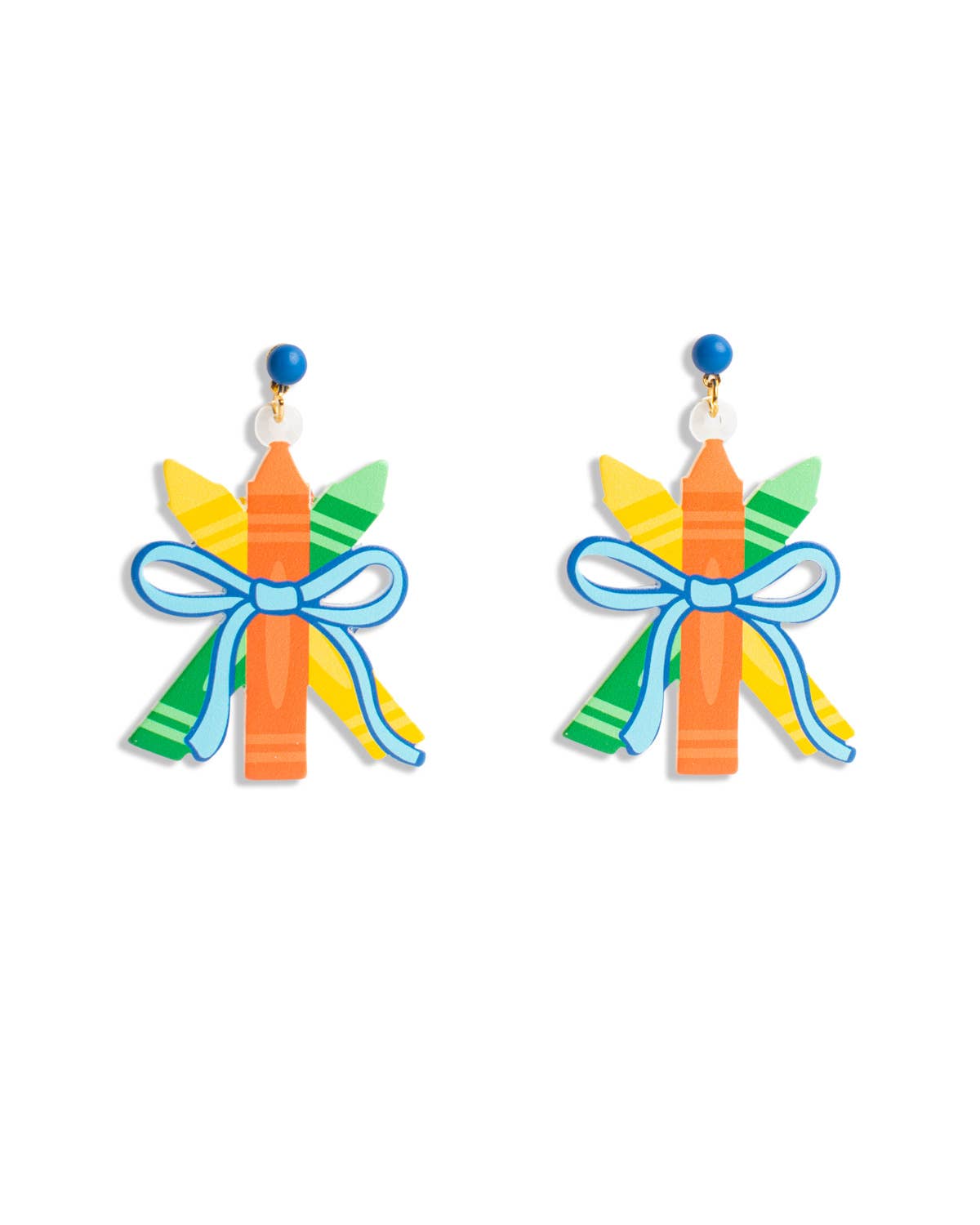 Crayon Acrylic Earrings   Multi   2"