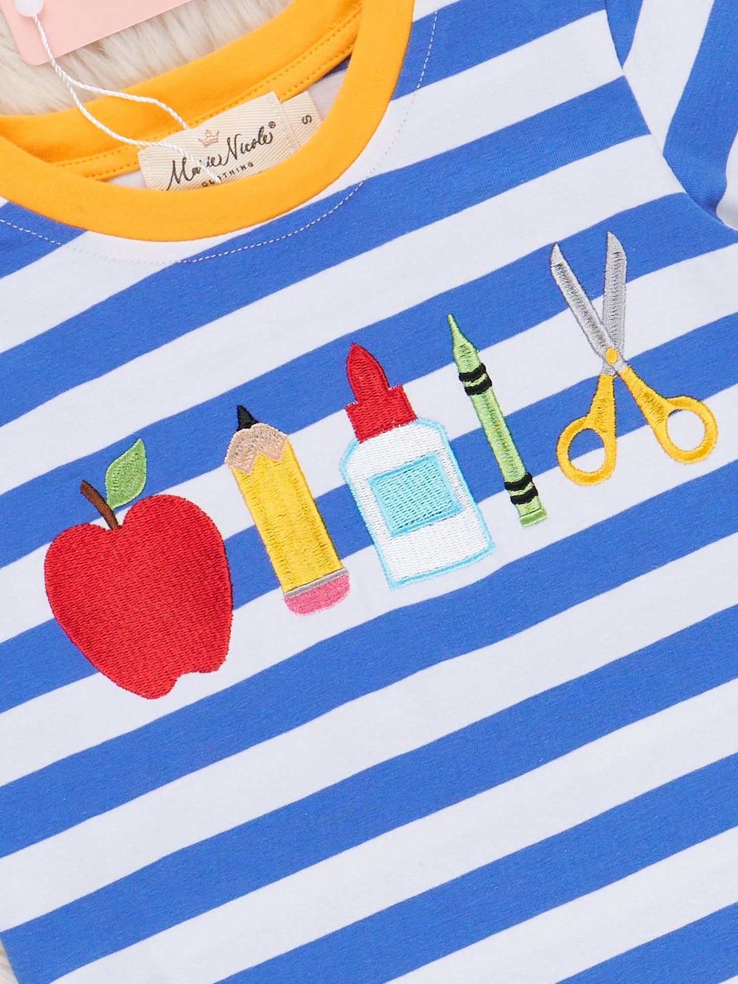 Blue & Yellow School Supplies Cotton Outfit