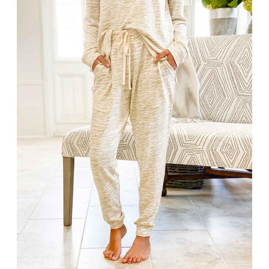 Tiger Stripe Effortless Lounge Jogger   Off White/Shell