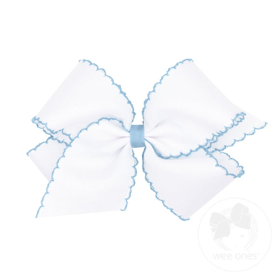 King Moonstitch Grosgrain Hair Bow with Contrasting Wrap