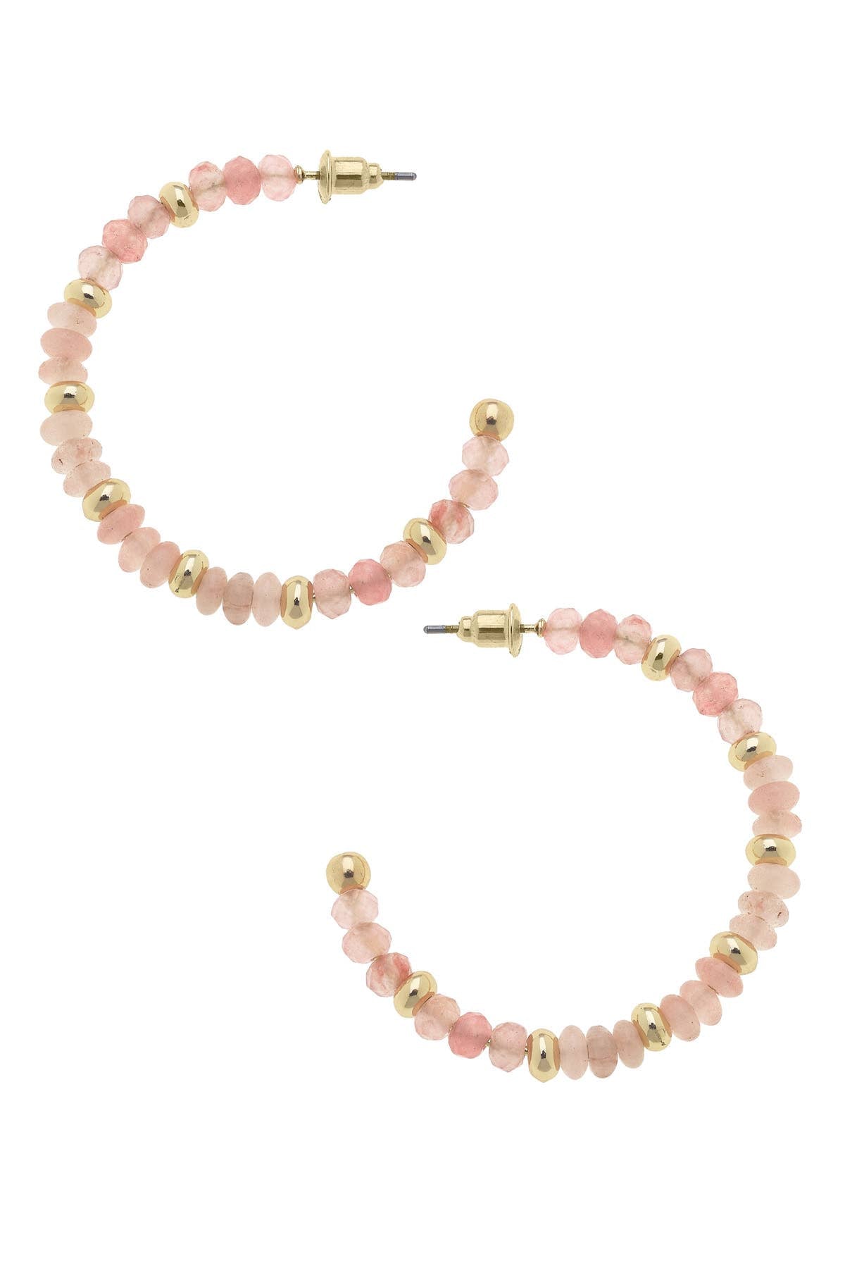 Hallie Beaded Gemstone Hoop Earrings