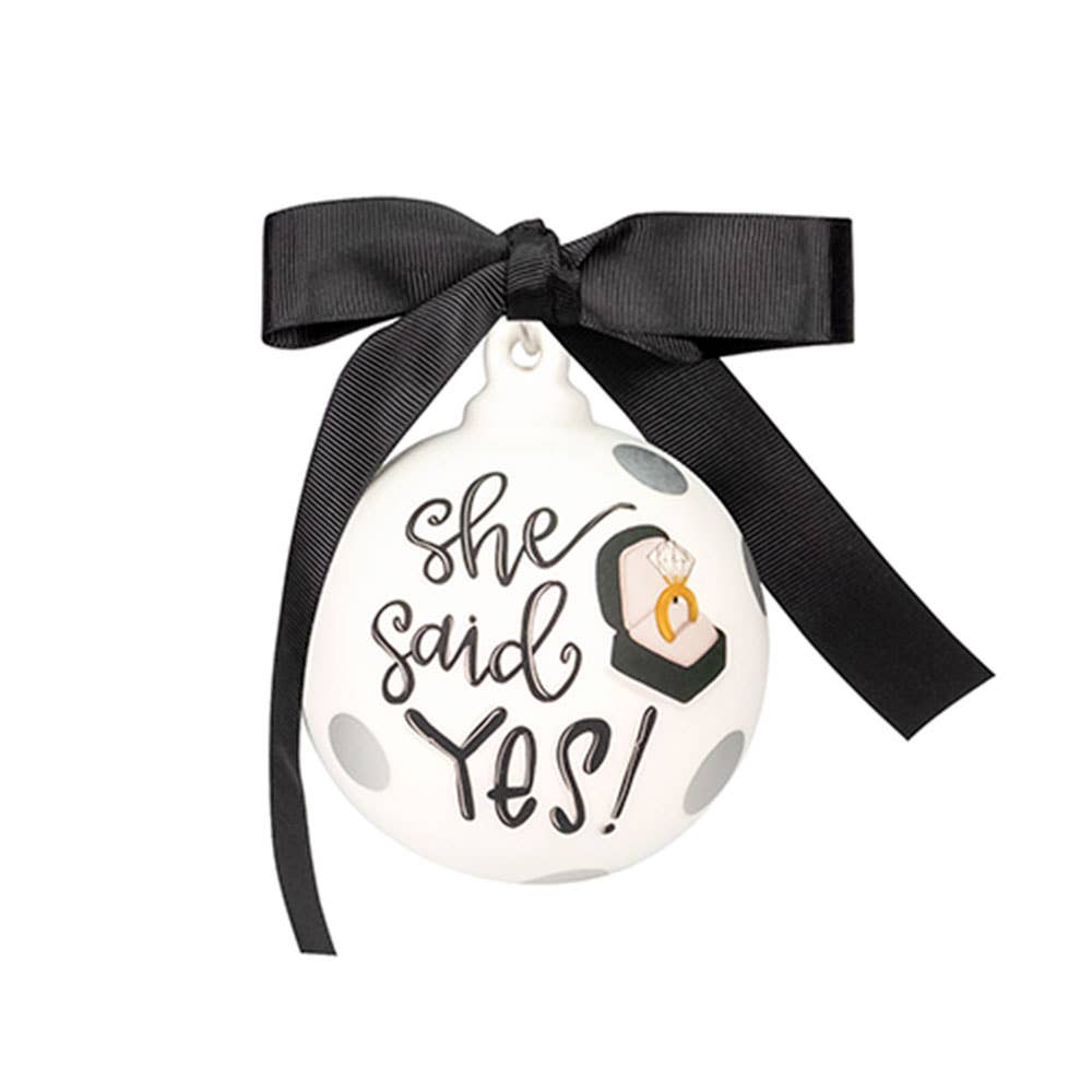 Engaged Ceramic Ornament