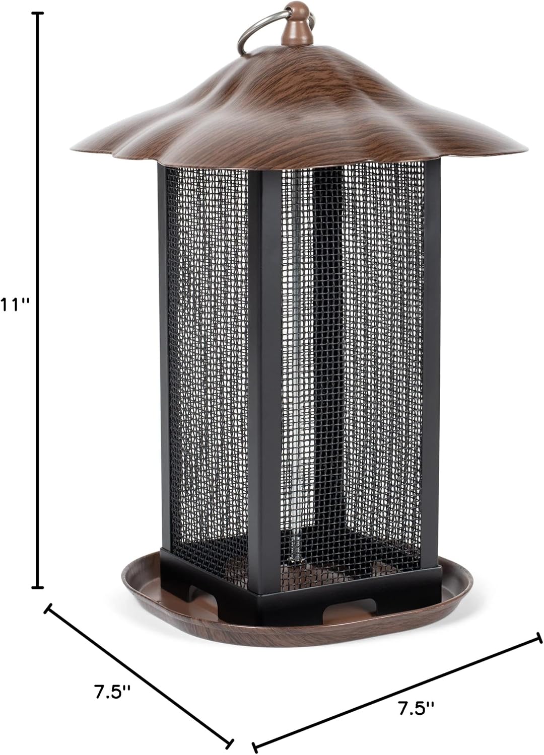 11 Inch Cherry Woodgrain Finish Bird Feeder