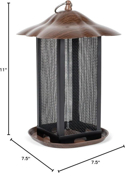 11 Inch Cherry Woodgrain Finish Bird Feeder