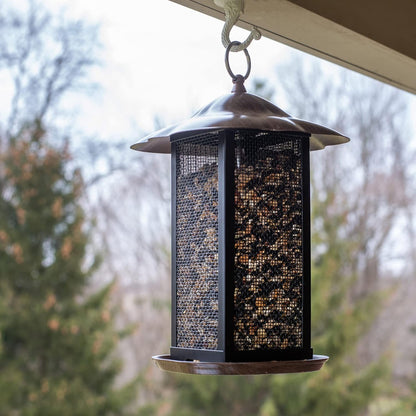 11 Inch Cherry Woodgrain Finish Bird Feeder