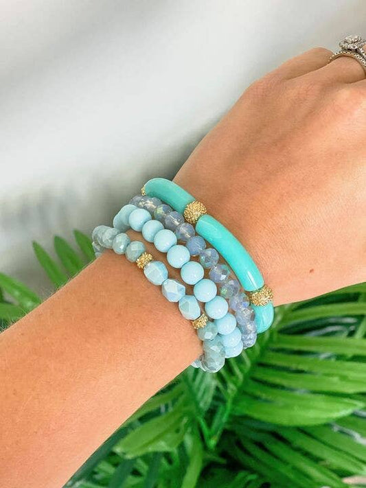 Tube Beaded Multi Bracelet Stacks