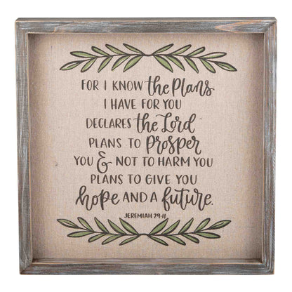 For I Know the Plans Framed Board Small