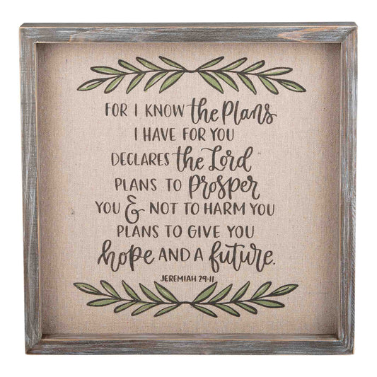 For I Know the Plans Framed Board Small