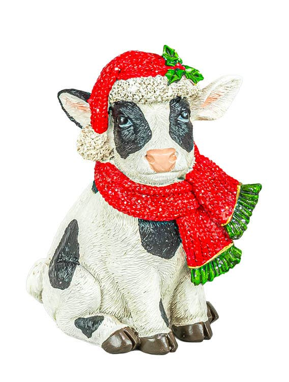 Holly Jolly Christmas Farm Critter 5" Sitter