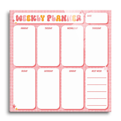 Happy Plans, Weekly Planner, Dry Erase Glass Marker Board
